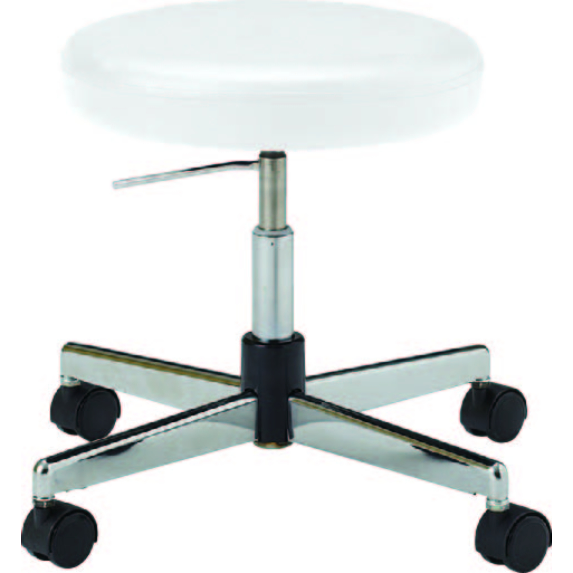 【椅子】導電チェア ロータイプ 背無 フットリング無 導電ウレタン双輪キャスター 導電ビニールレザー 脚外径620